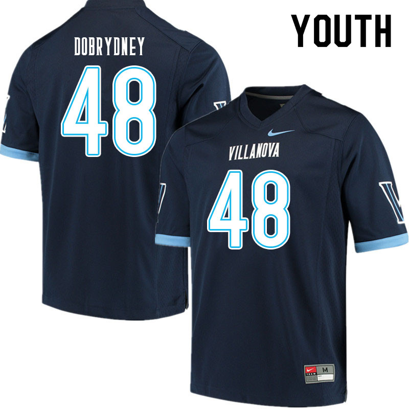 Youth #48 Chris Dobrydney Villanova Wildcats College Football Jerseys Sale-Navy - Click Image to Close
